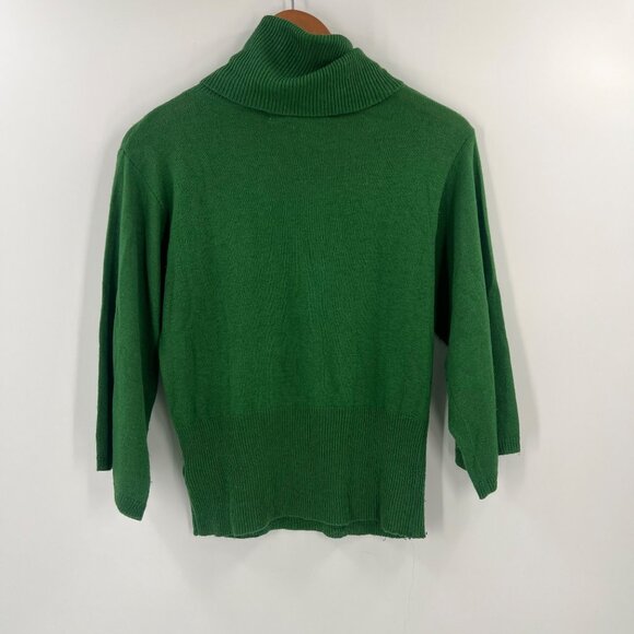 Anthropologie Sparrow S Cowl Neck Sweater Emerald Green Wool Blend Knit Pullover - Picture 2 of 10